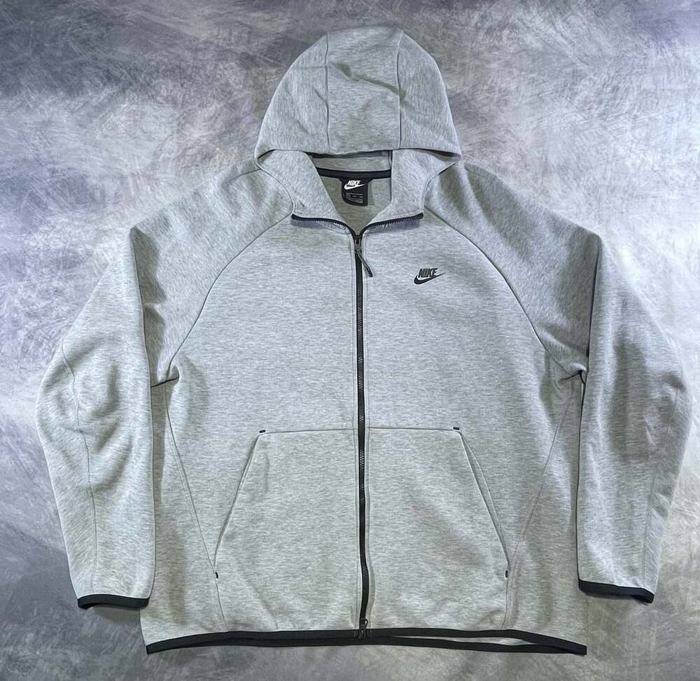 Nike Sportswear Tech Fleece Full-Zip Hoodie Heather Gray Men's Size XXL